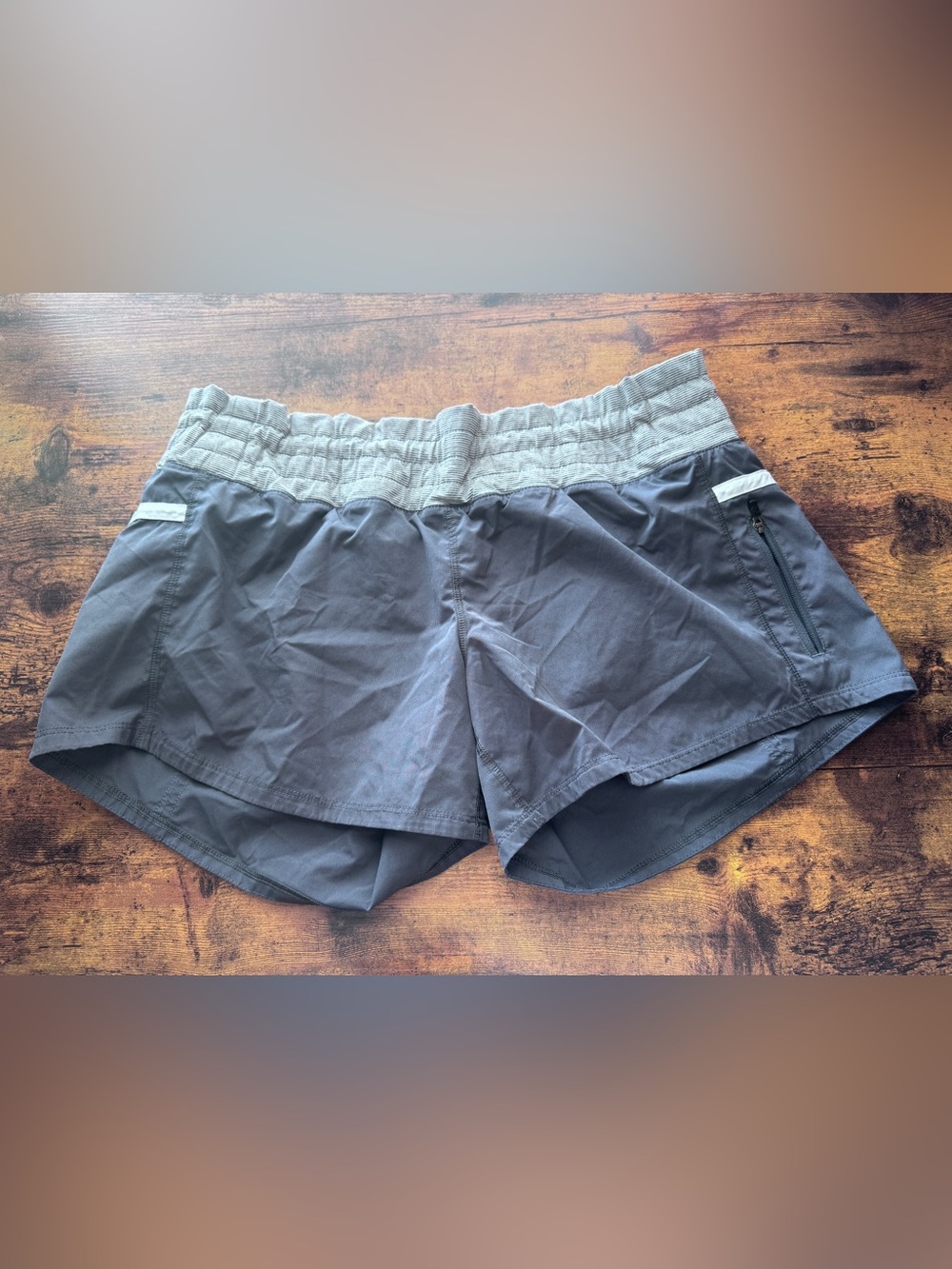 Lululemon All Sport Shorts in a Coal and Coal Wee Stripe colorway